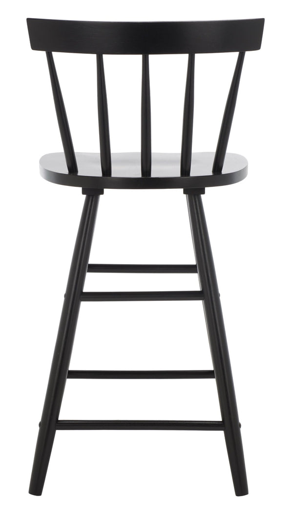 Safavieh Tally Wood Counter Stool - Modern Farmhouse Design With Timeless Windsor Style For Your Kitchen Bar Black BST1401A