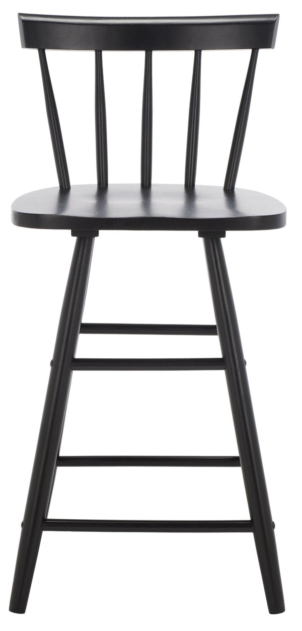 Safavieh Tally Wood Counter Stool - Modern Farmhouse Design With Timeless Windsor Style For Your Kitchen Bar Black BST1401A