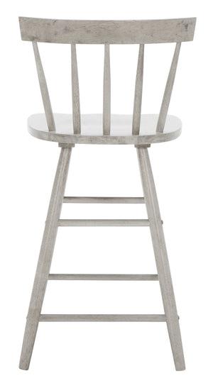 Safavieh Tally Wood Counter Stool - Modern Farmhouse Design With Timeless Windsor Style For Your Kitchen Bar Grey BST1401B