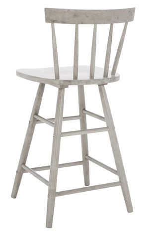 Safavieh Tally Wood Counter Stool - Modern Farmhouse Design With Timeless Windsor Style For Your Kitchen Bar Grey BST1401B
