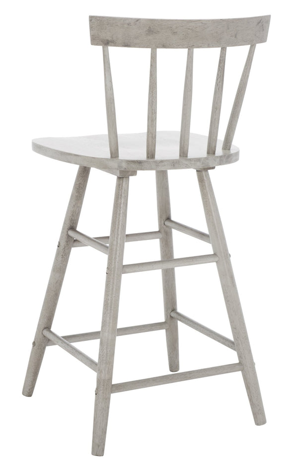 Safavieh Tally Wood Counter Stool - Modern Farmhouse Design With Timeless Windsor Style For Your Kitchen Bar Grey BST1401B
