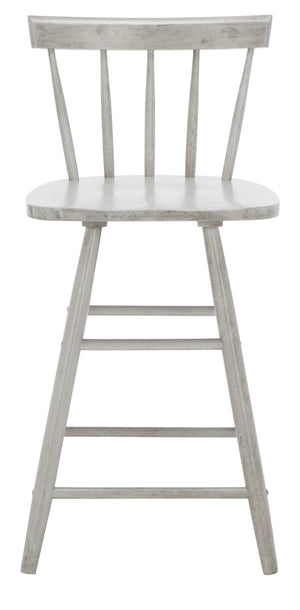 Safavieh Tally Wood Counter Stool - Modern Farmhouse Design With Timeless Windsor Style For Your Kitchen Bar Grey BST1401B