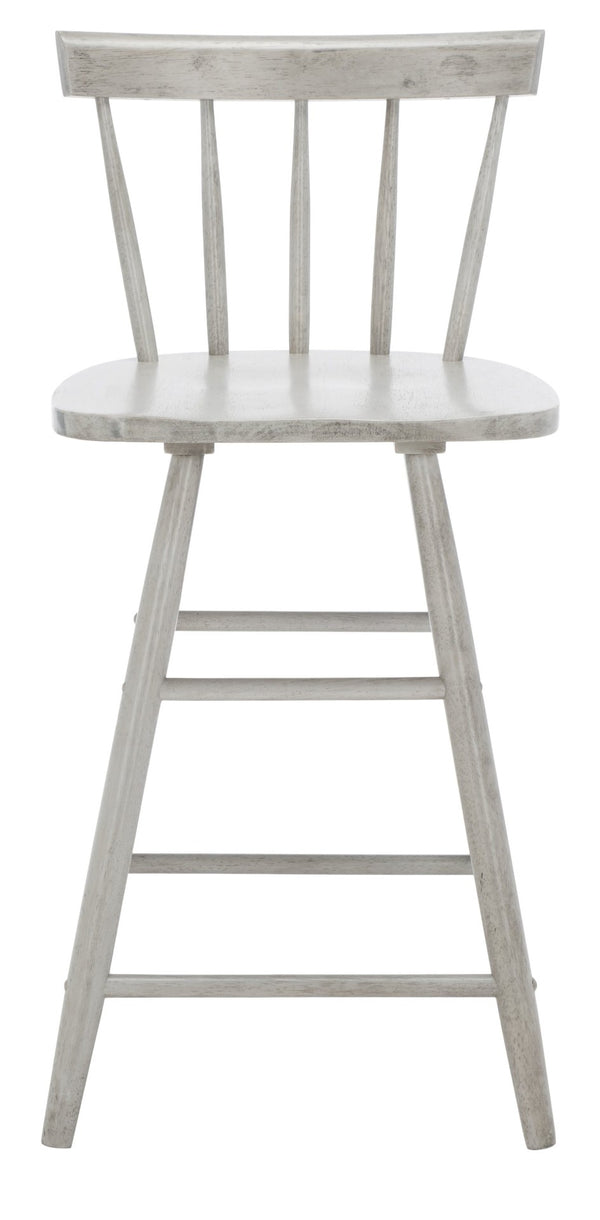 Safavieh Tally Wood Counter Stool - Modern Farmhouse Design With Timeless Windsor Style For Your Kitchen Bar Grey BST1401B