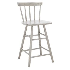 Safavieh Tally Wood Counter Stool - Modern Farmhouse Design With Timeless Windsor Style For Your Kitchen Bar Grey BST1401B