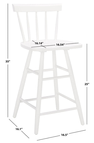 Safavieh Tally Wood Counter Stool - Modern Farmhouse Design With Timeless Windsor Style For Your Kitchen Bar White BST1401C