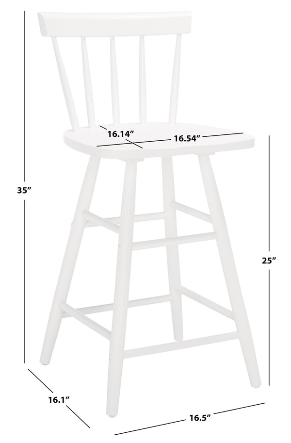 Safavieh Tally Wood Counter Stool - Modern Farmhouse Design With Timeless Windsor Style For Your Kitchen Bar White BST1401C