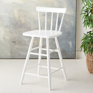 Safavieh Tally Wood Counter Stool - Modern Farmhouse Design With Timeless Windsor Style For Your Kitchen Bar White BST1401C