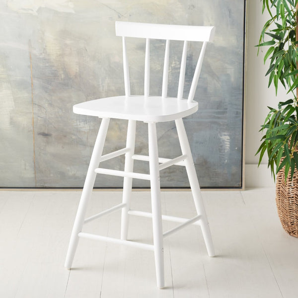 Safavieh Tally Wood Counter Stool - Modern Farmhouse Design With Timeless Windsor Style For Your Kitchen Bar White BST1401C