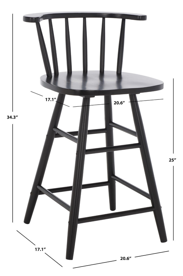 Safavieh Jay Counter Stool - Rustic-Chic Farmhouse Design For Timeless Dining Spaces With Durable Comfort Black BST1403A