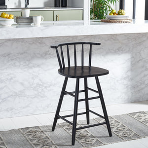 Safavieh Jay Counter Stool - Rustic-Chic Farmhouse Design For Timeless Dining Spaces With Durable Comfort Black BST1403A