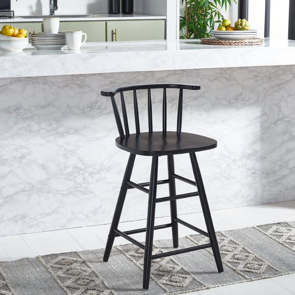 Safavieh Jay Counter Stool - Rustic-Chic Farmhouse Design For Timeless Dining Spaces With Durable Comfort Black BST1403A