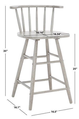 Safavieh Jay Counter Stool - Rustic-Chic Farmhouse Design For Timeless Dining Spaces With Durable Comfort Grey BST1403B