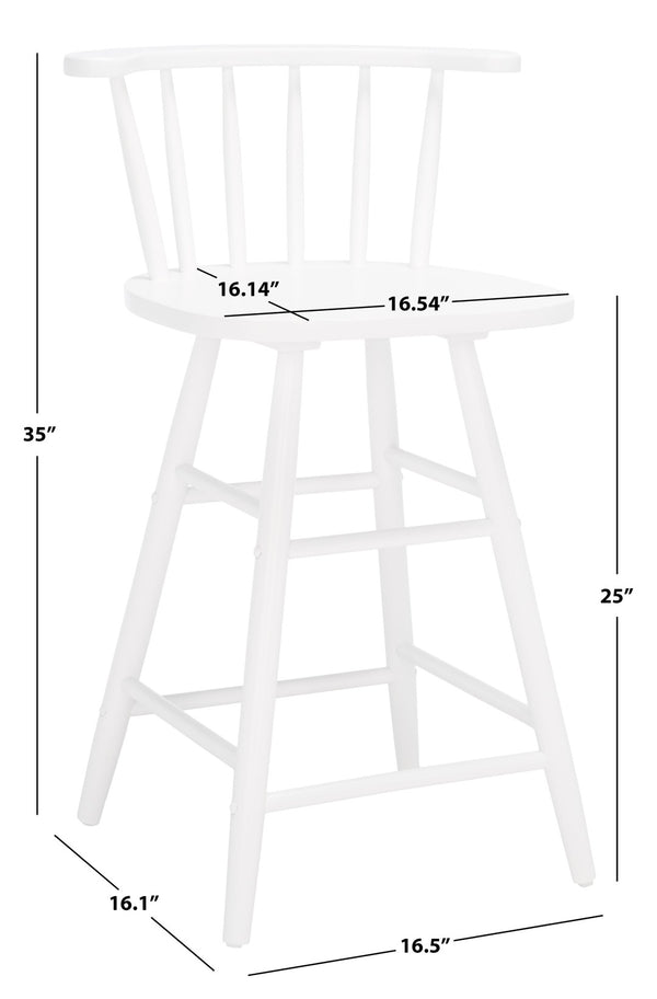 Safavieh Jay Counter Stool - Rustic-Chic Farmhouse Design For Timeless Dining Spaces With Durable Comfort White BST1403C