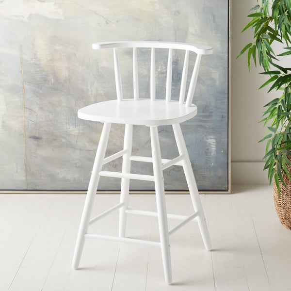 Safavieh Jay Counter Stool - Rustic-Chic Farmhouse Design For Timeless Dining Spaces With Durable Comfort White BST1403C