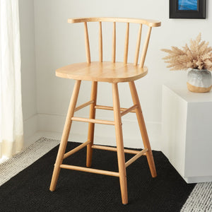 Safavieh Jay Counter Stool - Rustic-Chic Farmhouse Design For Timeless Dining Spaces With Durable Comfort Natural BST1403D