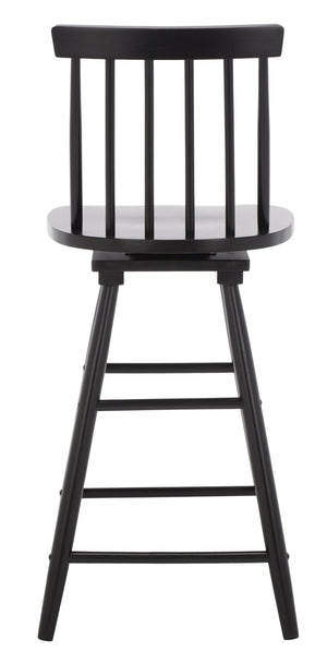 Safavieh Quai Swivel Counter Stool - Stylish Spindle-Back Design With 360° Swivel Seat For Modern Kitchens Black BST1404A