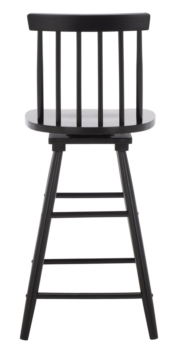 Safavieh Quai Swivel Counter Stool - Stylish Spindle-Back Design With 360° Swivel Seat For Modern Kitchens Black BST1404A