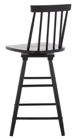 Safavieh Quai Swivel Counter Stool - Stylish Spindle-Back Design With 360° Swivel Seat For Modern Kitchens Black BST1404A