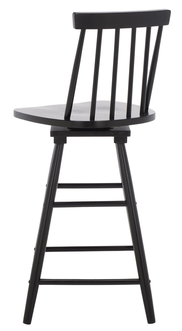 Safavieh Quai Swivel Counter Stool - Stylish Spindle-Back Design With 360° Swivel Seat For Modern Kitchens Black BST1404A