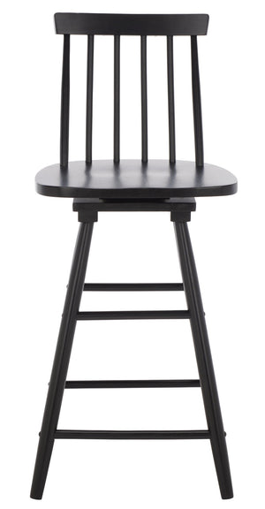 Safavieh Quai Swivel Counter Stool - Stylish Spindle-Back Design With 360° Swivel Seat For Modern Kitchens Black BST1404A