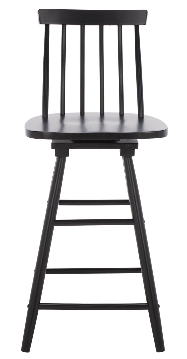 Safavieh Quai Swivel Counter Stool - Stylish Spindle-Back Design With 360° Swivel Seat For Modern Kitchens Black BST1404A