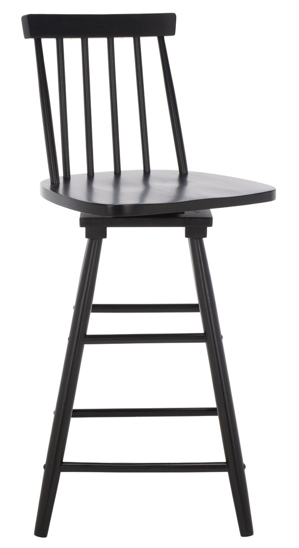 Safavieh Quai Swivel Counter Stool - Stylish Spindle-Back Design With 360° Swivel Seat For Modern Kitchens Black BST1404A