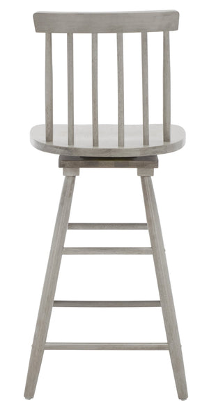 Safavieh Quai Swivel Counter Stool - Stylish Spindle-Back Design With 360° Swivel Seat For Modern Kitchens Grey BST1404B