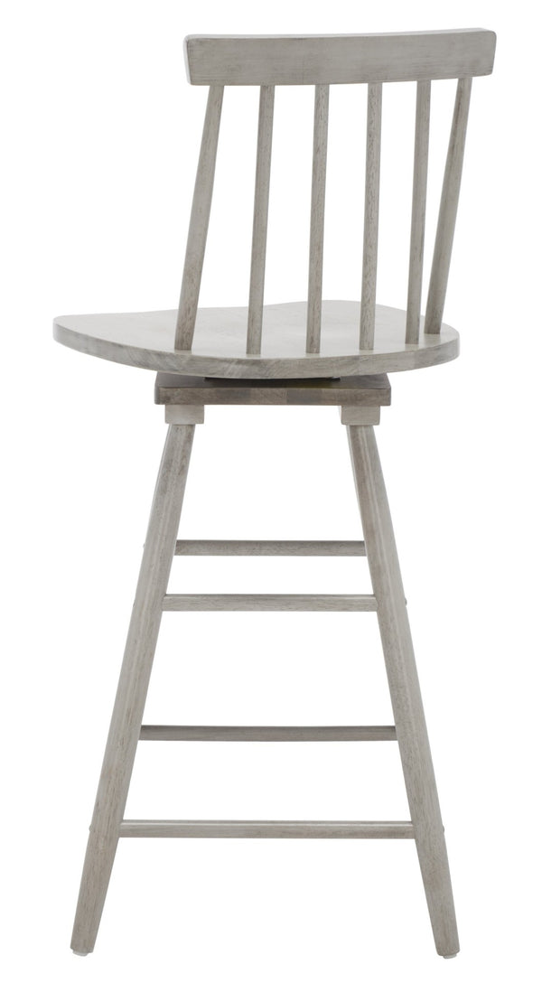 Safavieh Quai Swivel Counter Stool - Stylish Spindle-Back Design With 360° Swivel Seat For Modern Kitchens Grey BST1404B