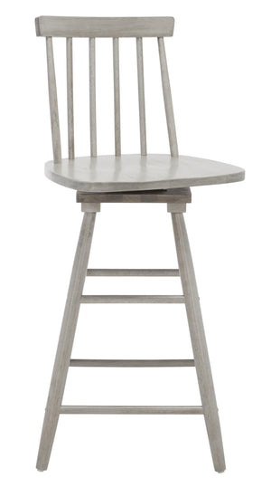 Safavieh Quai Swivel Counter Stool - Stylish Spindle-Back Design With 360° Swivel Seat For Modern Kitchens Grey BST1404B