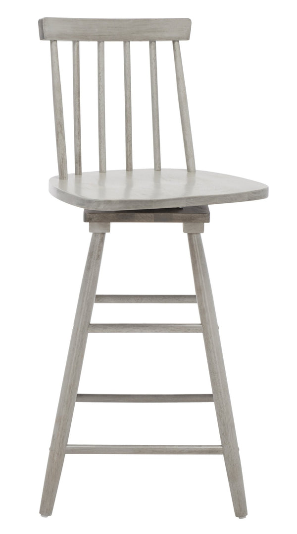 Safavieh Quai Swivel Counter Stool - Stylish Spindle-Back Design With 360° Swivel Seat For Modern Kitchens Grey BST1404B