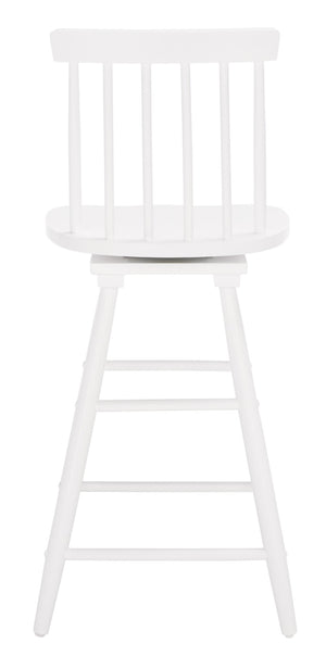 Safavieh Quai Swivel Counter Stool - Stylish Spindle-Back Design With 360° Swivel Seat For Modern Kitchens White BST1404C