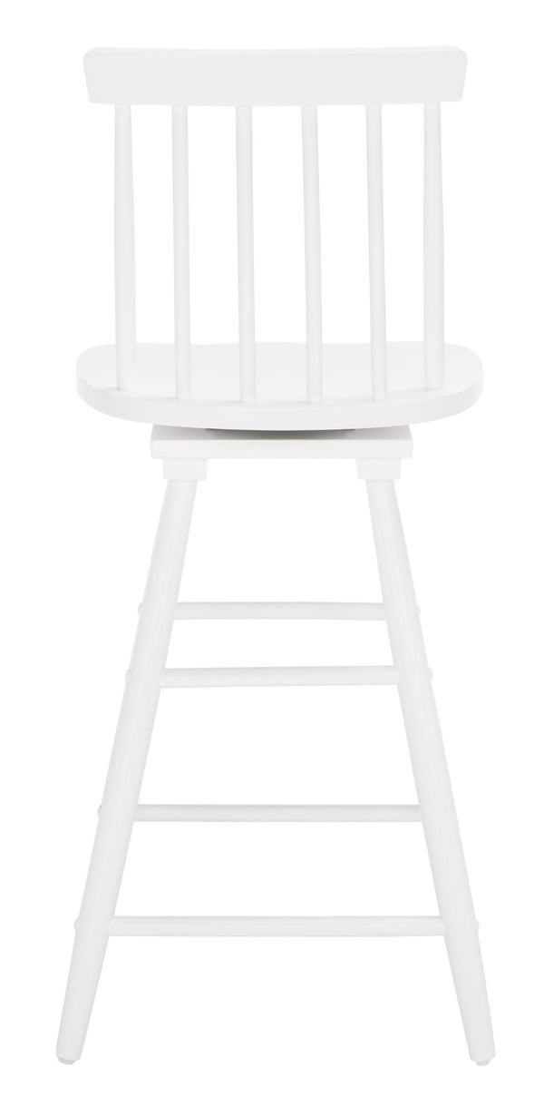 Safavieh Quai Swivel Counter Stool - Stylish Spindle-Back Design With 360° Swivel Seat For Modern Kitchens White BST1404C