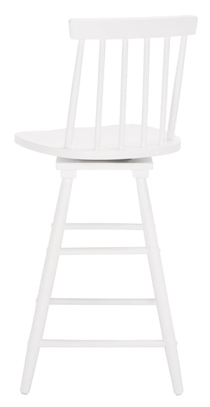 Safavieh Quai Swivel Counter Stool - Stylish Spindle-Back Design With 360° Swivel Seat For Modern Kitchens White BST1404C