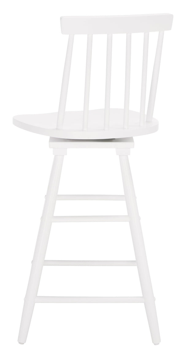 Safavieh Quai Swivel Counter Stool - Stylish Spindle-Back Design With 360° Swivel Seat For Modern Kitchens White BST1404C