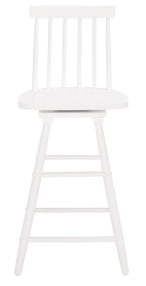 Safavieh Quai Swivel Counter Stool - Stylish Spindle-Back Design With 360° Swivel Seat For Modern Kitchens White BST1404C