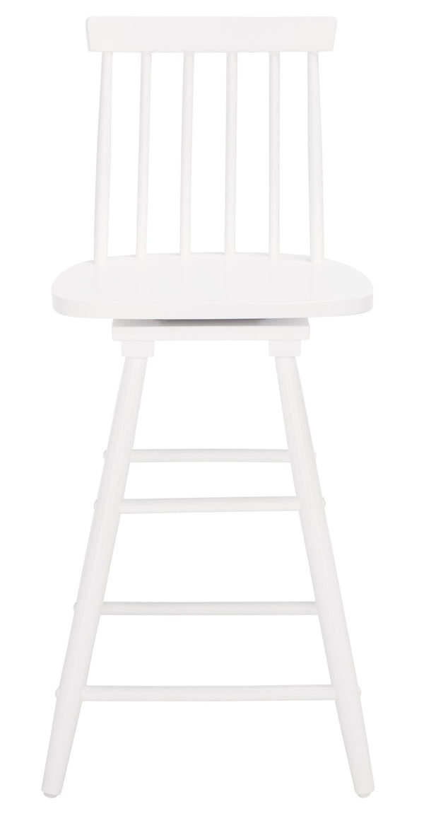Safavieh Quai Swivel Counter Stool - Stylish Spindle-Back Design With 360° Swivel Seat For Modern Kitchens White BST1404C