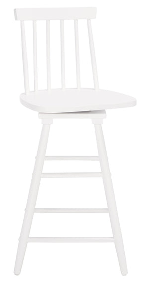 Safavieh Quai Swivel Counter Stool - Stylish Spindle-Back Design With 360° Swivel Seat For Modern Kitchens White BST1404C