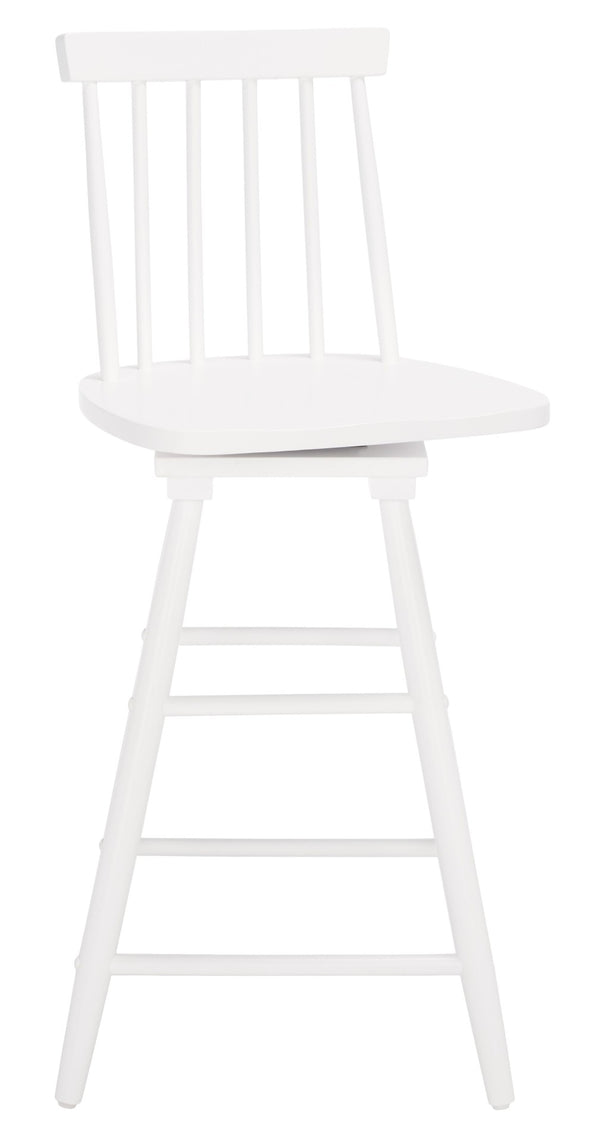 Safavieh Quai Swivel Counter Stool - Stylish Spindle-Back Design With 360° Swivel Seat For Modern Kitchens White BST1404C