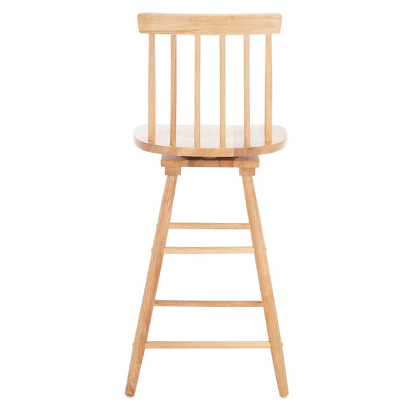 Safavieh Quai Swivel Counter Stool - Stylish Spindle-Back Design With 360° Swivel Seat For Modern Kitchens Natural BST1404D