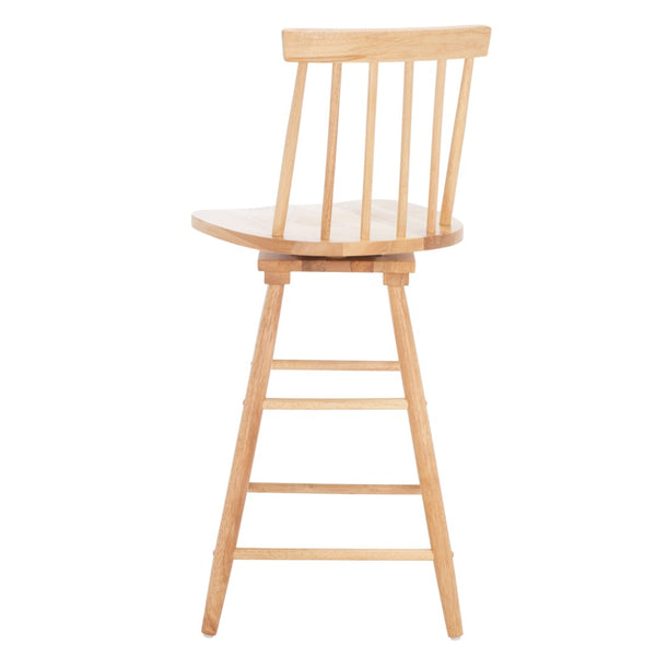Safavieh Quai Swivel Counter Stool - Stylish Spindle-Back Design With 360° Swivel Seat For Modern Kitchens Natural BST1404D