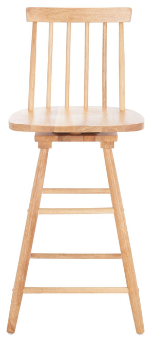 Safavieh Quai Swivel Counter Stool - Stylish Spindle-Back Design With 360° Swivel Seat For Modern Kitchens Natural BST1404D