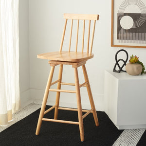 Safavieh Quai Swivel Counter Stool - Stylish Spindle-Back Design With 360° Swivel Seat For Modern Kitchens Natural BST1404D