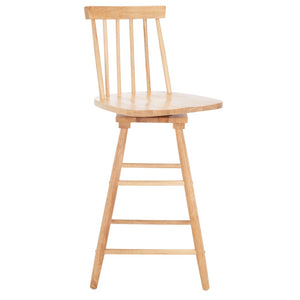 Safavieh Quai Swivel Counter Stool - Stylish Spindle-Back Design With 360° Swivel Seat For Modern Kitchens Natural BST1404D