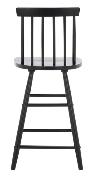 Safavieh May Counter Stool - Stylish Spindle-Back Design For Modern Kitchens And Dining Areas, Durable Comfort Black BST1405A