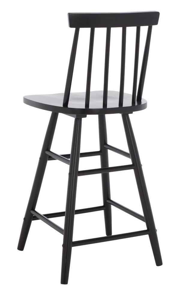 Safavieh May Counter Stool - Stylish Spindle-Back Design For Modern Kitchens And Dining Areas, Durable Comfort Black BST1405A