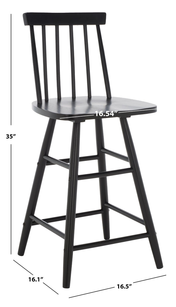 Safavieh May Counter Stool - Stylish Spindle-Back Design For Modern Kitchens And Dining Areas, Durable Comfort Black BST1405A