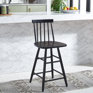 Safavieh May Counter Stool - Stylish Spindle-Back Design For Modern Kitchens And Dining Areas, Durable Comfort Black BST1405A