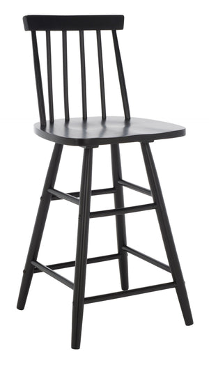 Safavieh May Counter Stool - Stylish Spindle-Back Design For Modern Kitchens And Dining Areas, Durable Comfort Black BST1405A