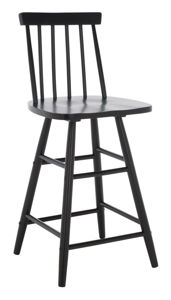 Safavieh May Counter Stool - Stylish Spindle-Back Design For Modern Kitchens And Dining Areas, Durable Comfort Black BST1405A
