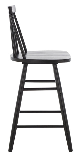 Safavieh May Counter Stool - Stylish Spindle-Back Design For Modern Kitchens And Dining Areas, Durable Comfort Black BST1405A